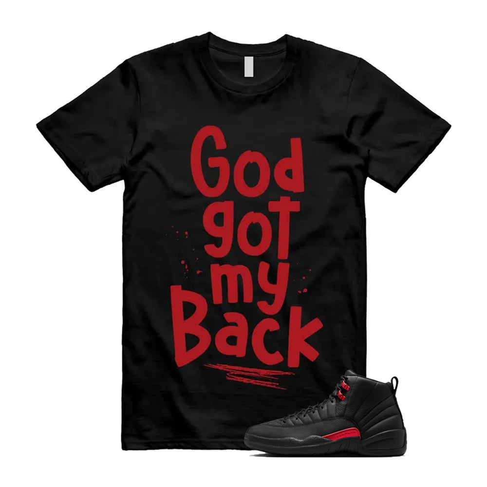 12 Bloodline in Black Varsity Red Shirt To Match God Got My Back T-Shirt, Match Sneaker Tee 2026