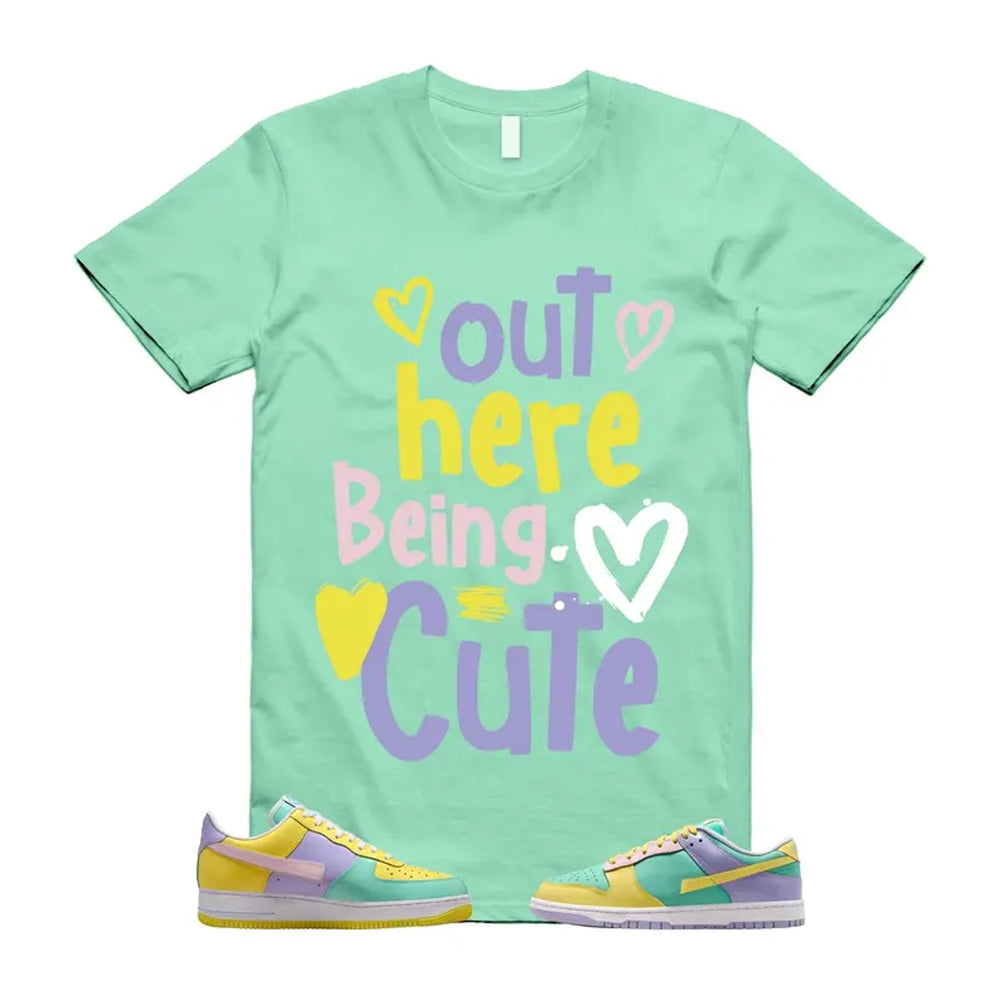 Dunk Easter Air Force 1 Emerald Rise Yellow Pulse Hydrangeas White Pink Foam 2026 Shirt To Match Out Here Being Cute T-Shirt, Match Sneaker Tee