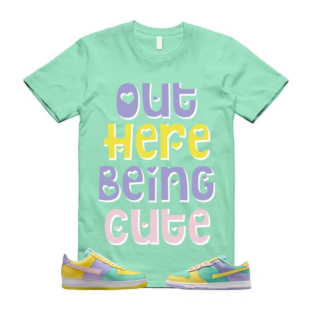 Dunk Easter Air Force 1 Emerald Rise Yellow Pulse Hydrangeas White Pink Foam 2026 Shirt To Match Out Here Being Cute T-Shirt, Match Sneaker Tee