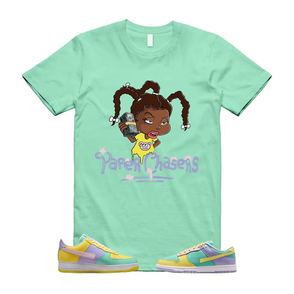 Dunk Easter Air Force 1 Emerald Rise Yellow Pulse Hydrangeas White Pink Foam 2026 Shirt To Match Paper Chasers T-Shirt, Match Sneaker Tee
