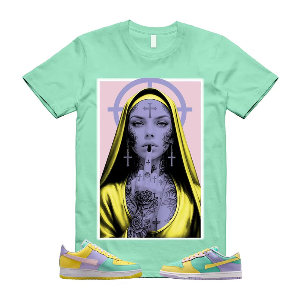 Dunk Easter Air Force 1 Emerald Rise Yellow Pulse Hydrangeas White Pink Foam 2026 Shirt To Match Nun T-Shirt, Match Sneaker Tee