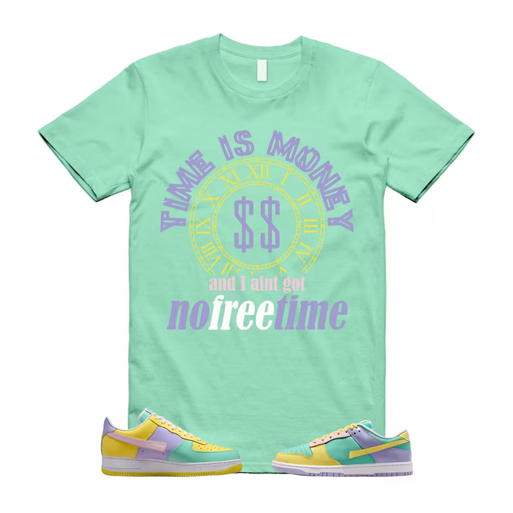 Dunk Easter Air Force 1 Emerald Rise Yellow Pulse Hydrangeas White Pink Foam 2026 Shirt To Match Time Is Money T-Shirt, Match Sneaker Tee