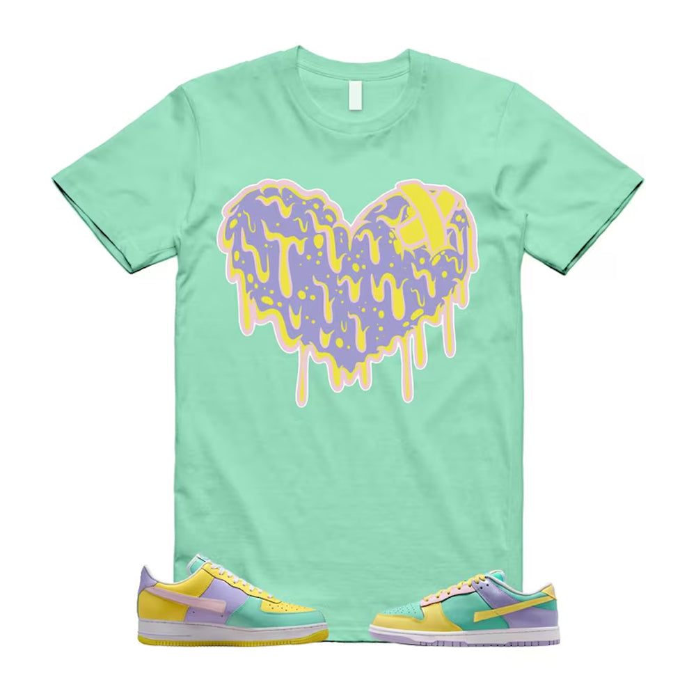 Dunk Easter Air Force 1 Emerald Rise Yellow Pulse Hydrangeas White Pink Foam 2026 Shirt To Match Drippy Heart T-Shirt, Match Sneaker Tee