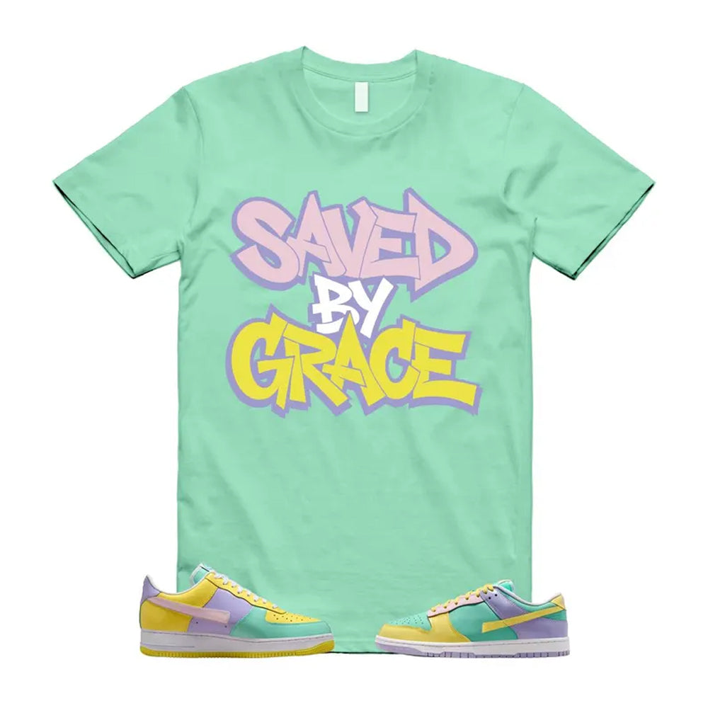 Dunk Easter Air Force 1 Emerald Rise Yellow Pulse Hydrangeas White Pink Foam 2026 Shirt To Match Saved By Grace T-Shirt, Match Sneaker Tee