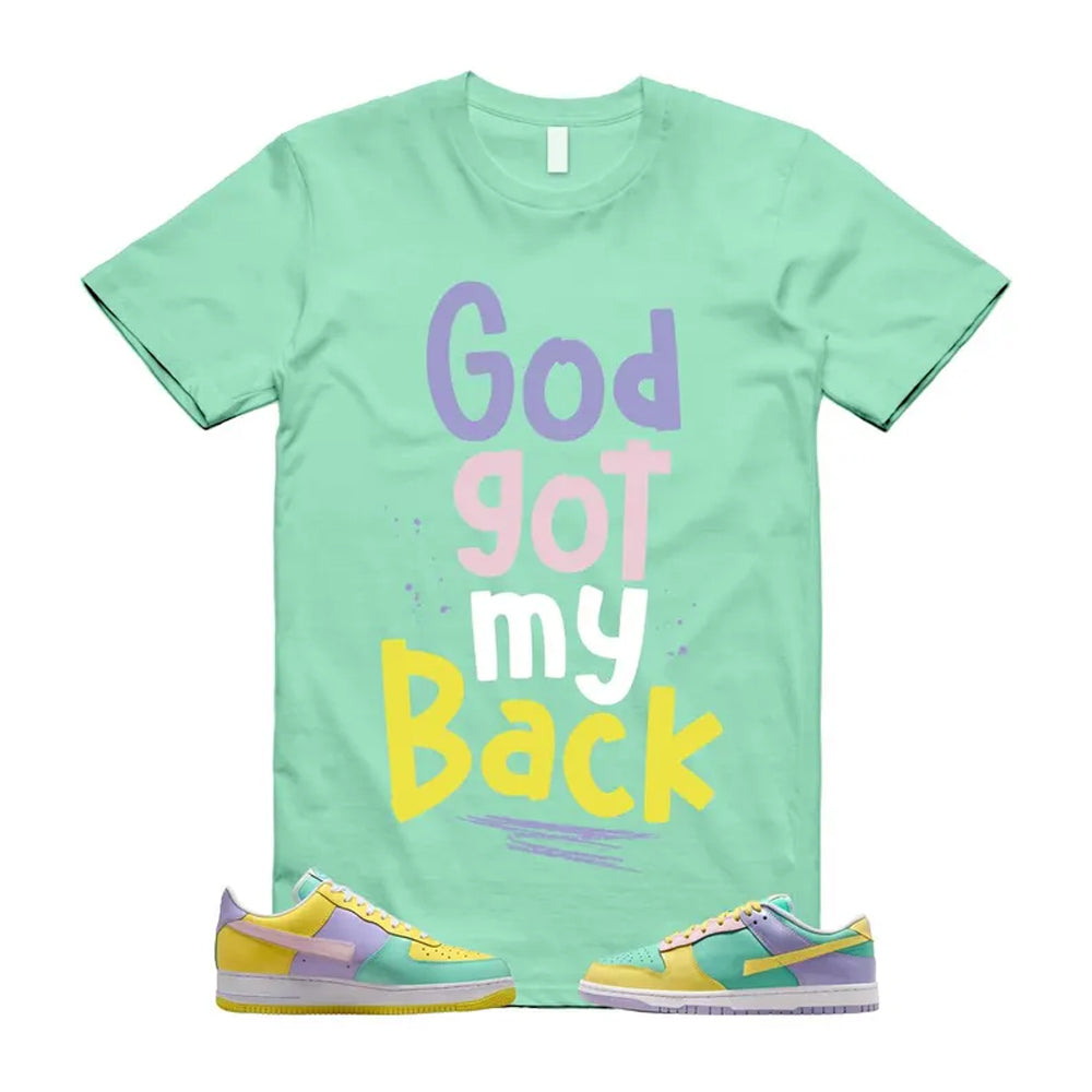 Dunk Easter Air Force 1 Emerald Rise Yellow Pulse Hydrangeas White Pink Foam 2026 Shirt To Match God Got My Back T-Shirt, Match Sneaker Tee