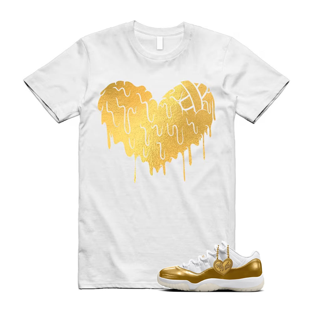 11 Low Mother's Day Gold White 2026 Shirt To Match Drippy Heart T-Shirt, Match Sneaker Tee