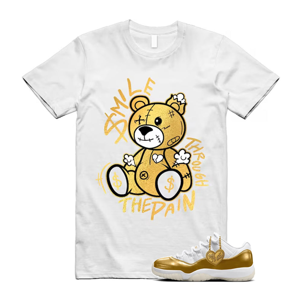 11 Low Mother's Day Gold White 2026 Shirt To Match Smile Through The Pain T-Shirt, Match Sneaker Tee