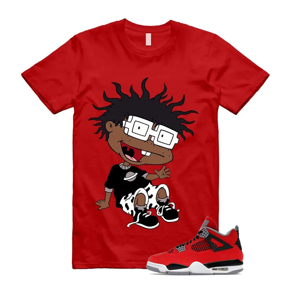 4 Toro Bravo Fire Red White Black Cement Grey 2026 Shirt To Match Finster T-Shirt, Match Sneaker Tee