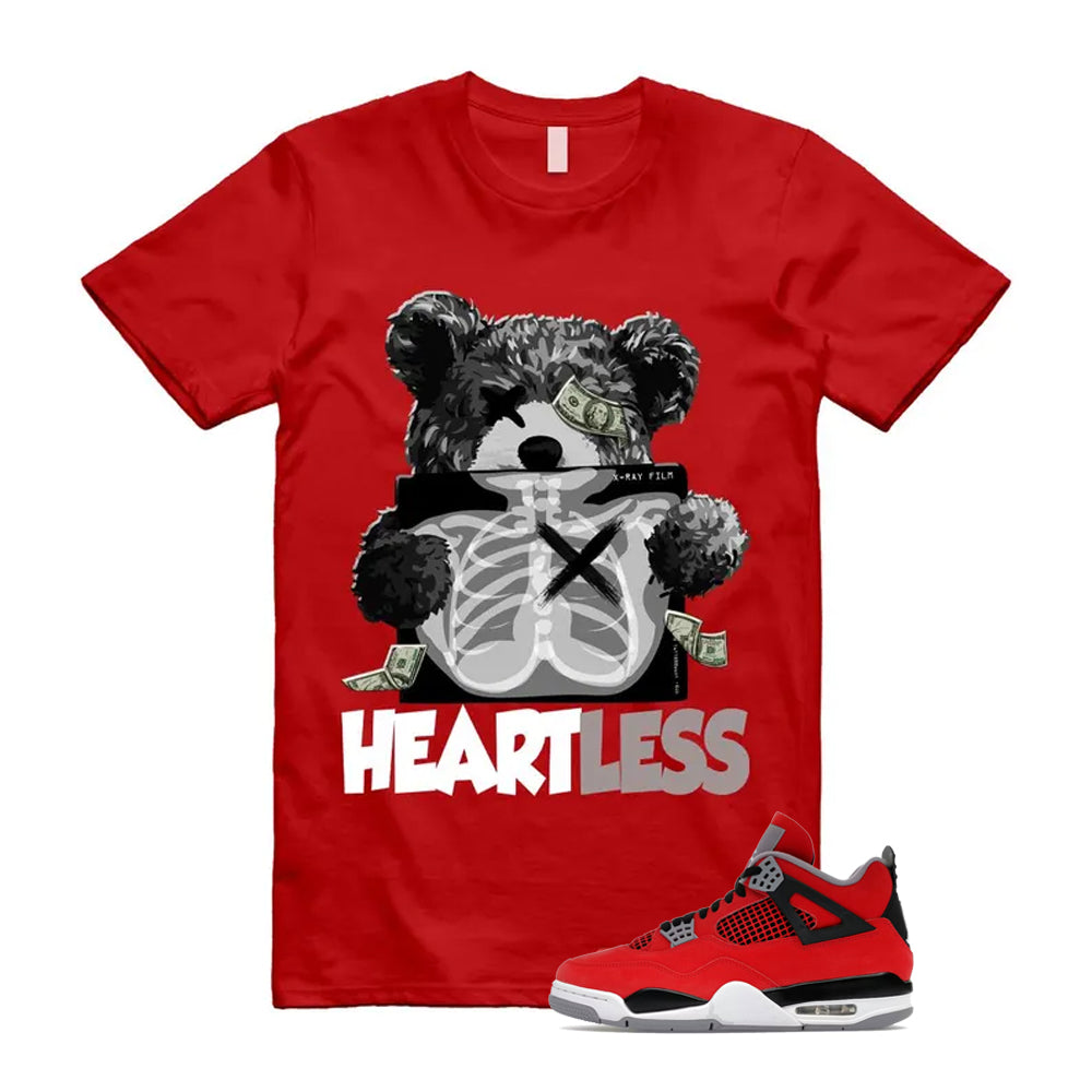 4 Toro Bravo Fire Red White Black Cement Grey 2026 Shirt To Match Heartless T-Shirt, Match Sneaker Tee
