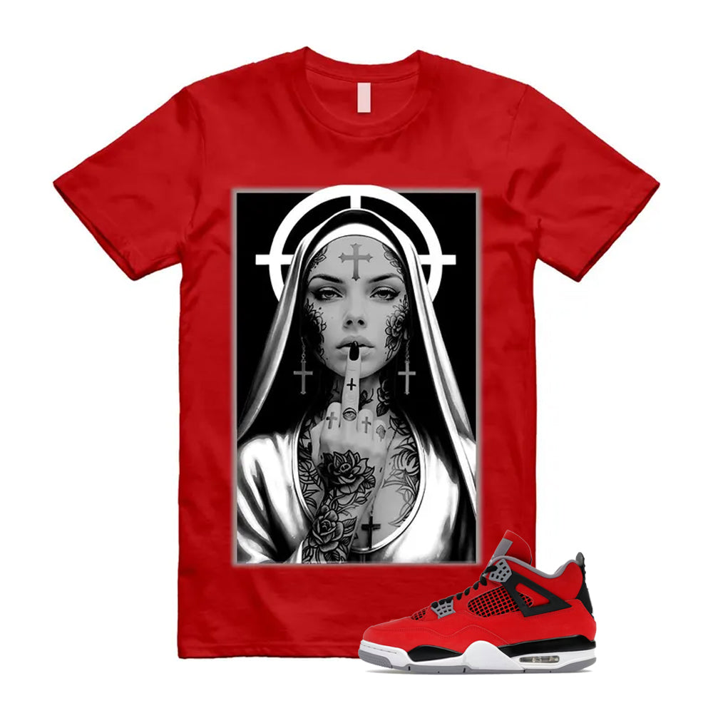 4 Toro Bravo Fire Red White Black Cement Grey 2026 Shirt To Match Nun T-Shirt, Match Sneaker Tee