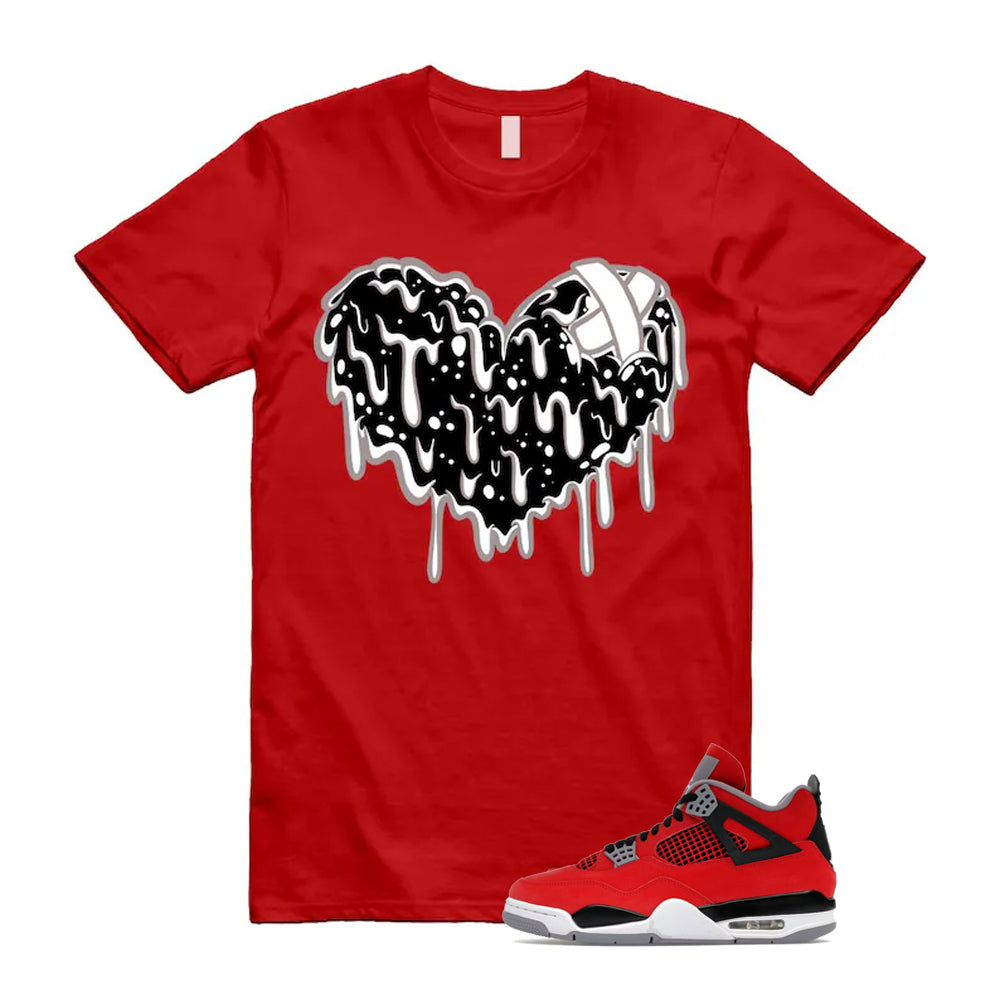4 Toro Bravo Fire Red White Black Cement Grey 2026 Shirt To Match Drippy Heart T-Shirt, Match Sneaker Tee