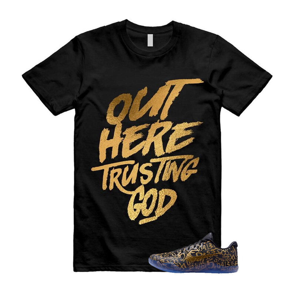 11 Protro Black And Metallic Gold 2026 Shirt To Match Out Here Trusting God T-Shirt, Match Sneaker Tee