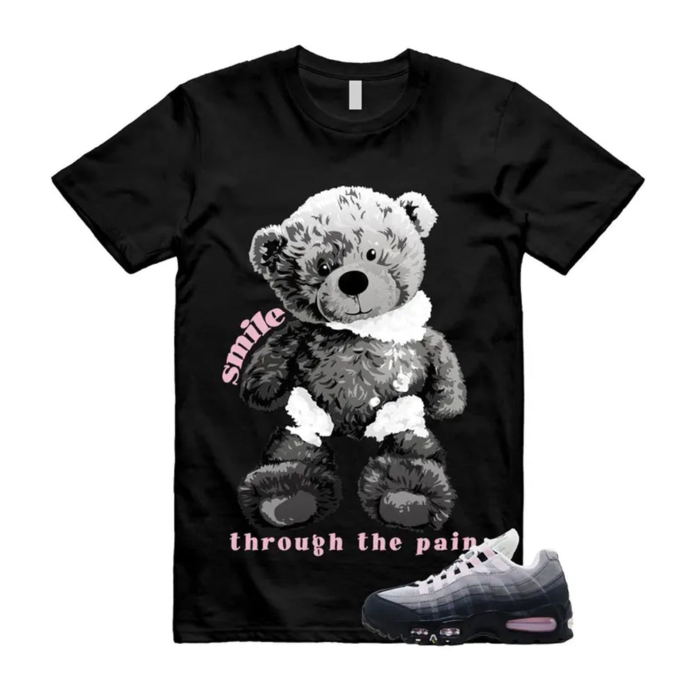 Air Max 95 Pink Foam Black White OG Big Bubble Shirt To Match Smile Through The Pain T-Shirt, Match Sneaker Tee