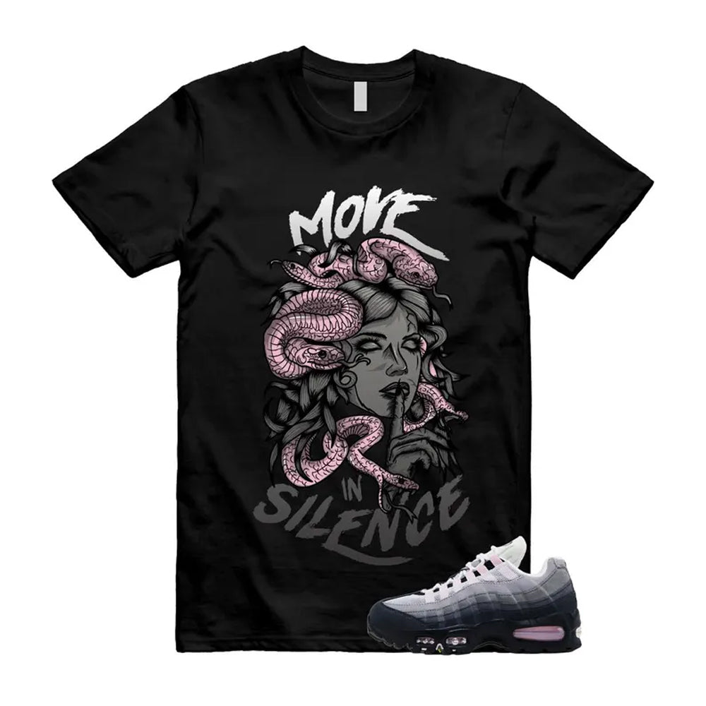Air Max 95 Pink Foam Black White OG Big Bubble Shirt To Match Move In Silence T-Shirt, Match Sneaker Tee