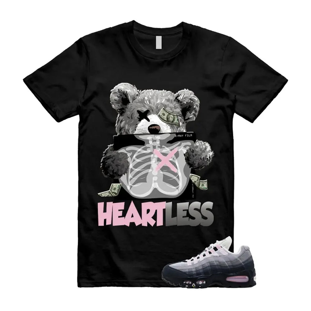 Air Max 95 Pink Foam Black White OG Big Bubble Shirt To Match Heartless T-Shirt, Match Sneaker Tee