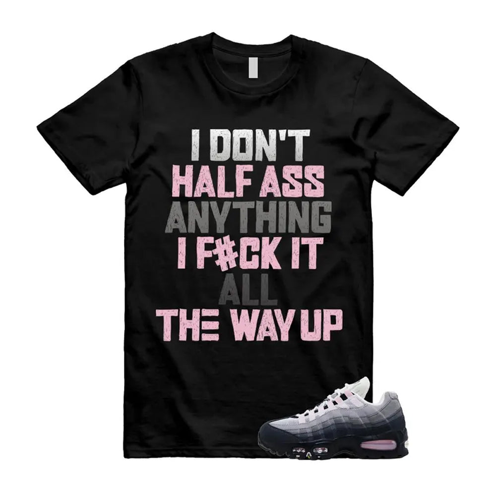 Air Max 95 Pink Foam Black White OG Big Bubble Shirt To Match Half T-Shirt, Match Sneaker Tee