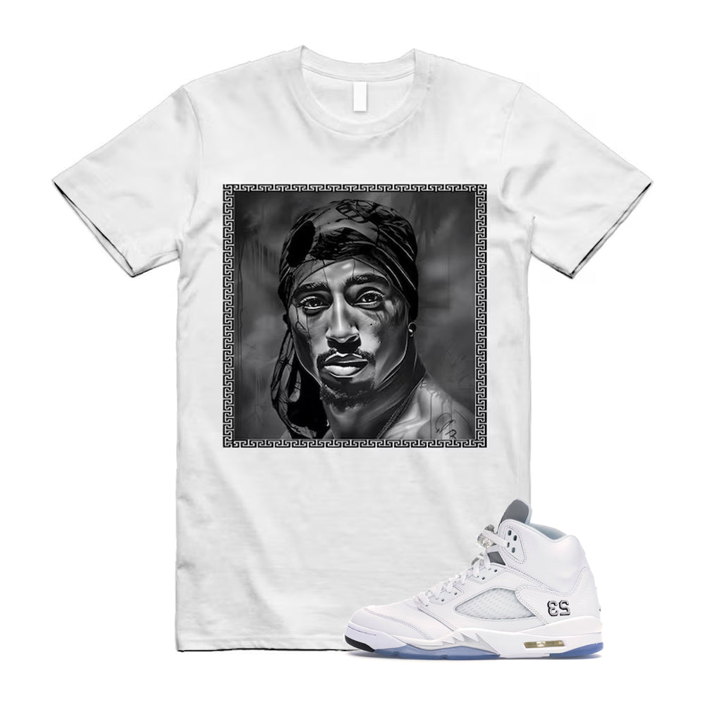 Jordan 5 Retro White Metallic Silver Black 2026 Shirt To Match PAC T-Shirt, Match Sneaker Tee