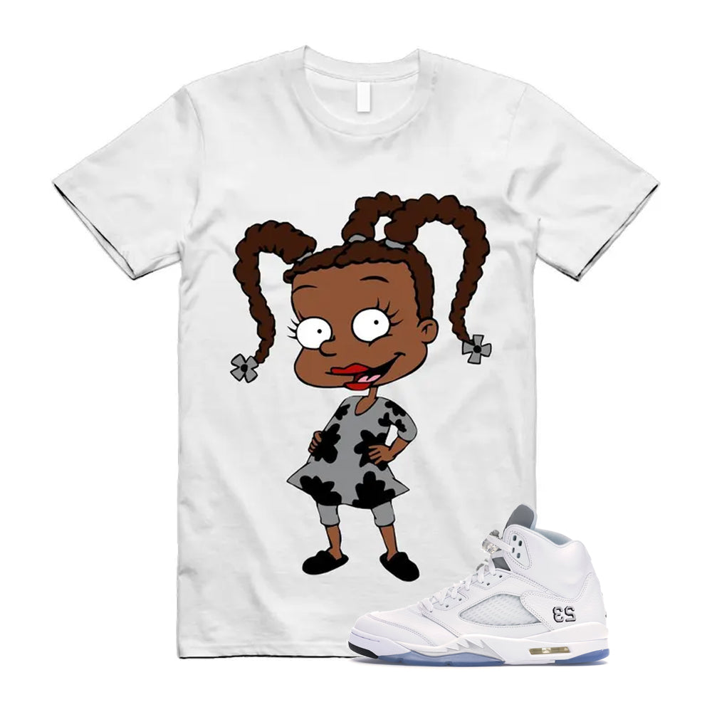 Jordan 5 Retro White Metallic Silver Black 2026 Shirt To Match Susie T-Shirt, Match Sneaker Tee