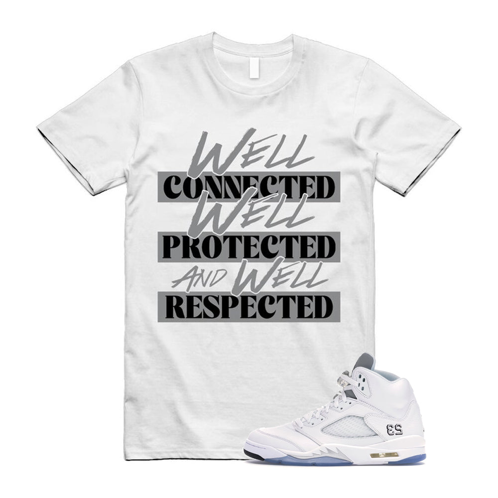 Jordan 5 Retro White Metallic Silver Black 2026 Shirt To Match Well T-Shirt, Match Sneaker Tee