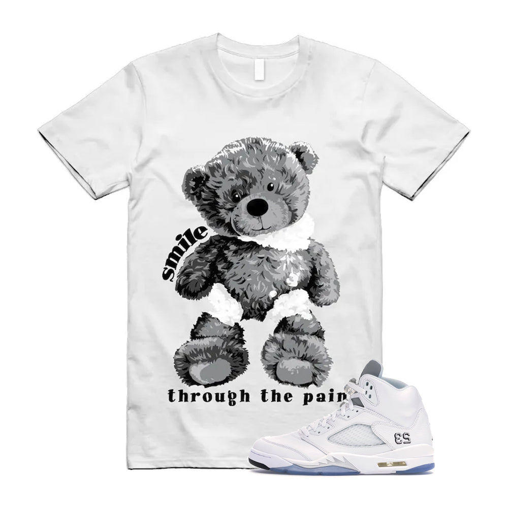Jordan 5 Retro White Metallic Silver Black 2026 Shirt To Match Smile Through The Pain T-Shirt, Match Sneaker Tee
