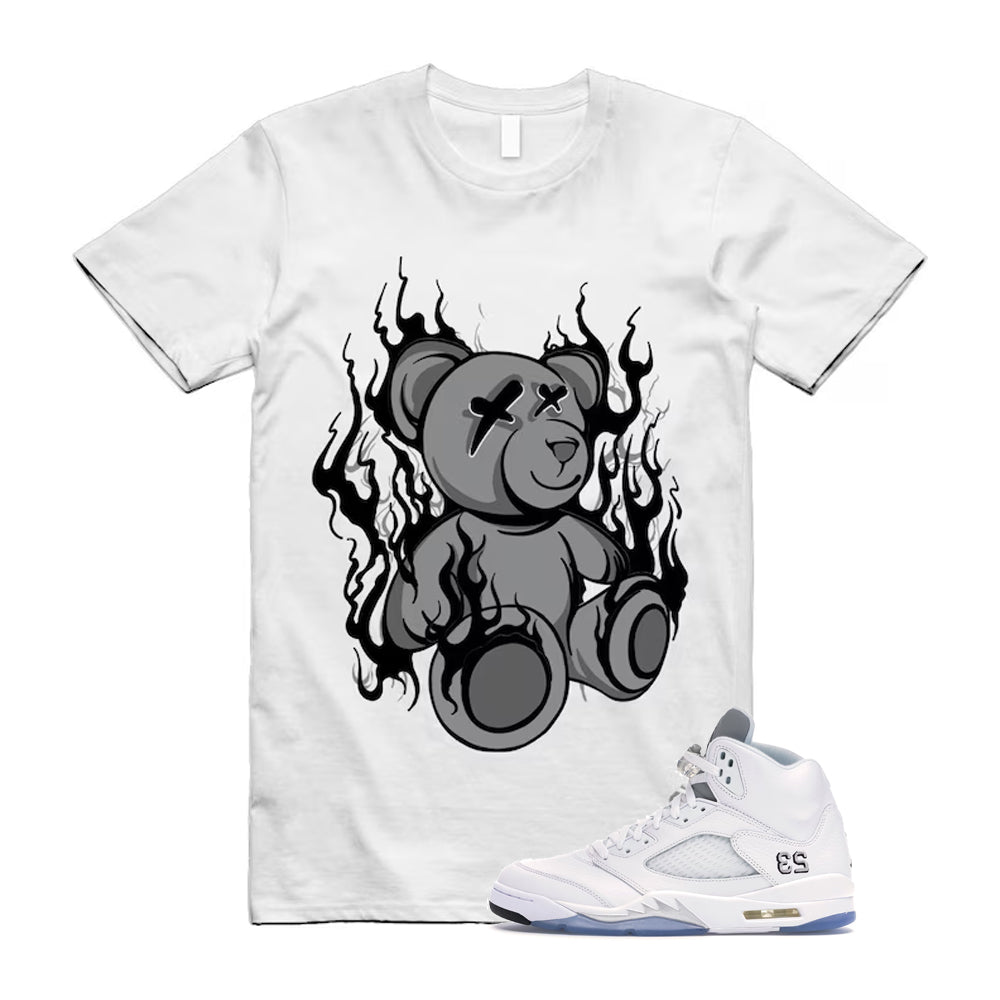 Jordan 5 Retro White Metallic Silver Black 2026 Shirt To Match Lit T-Shirt, Match Sneaker Tee