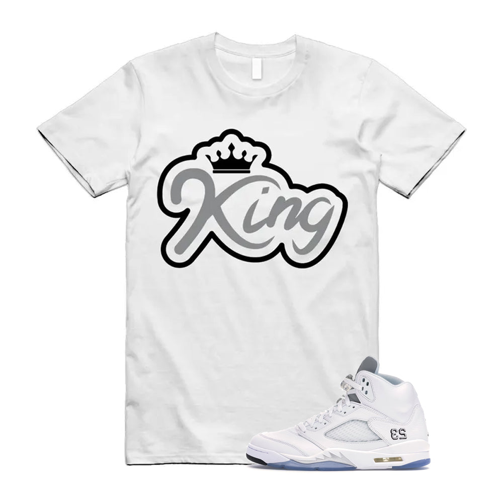 Jordan 5 Retro White Metallic Silver Black 2026 Shirt To Match King T-Shirt, Match Sneaker Tee