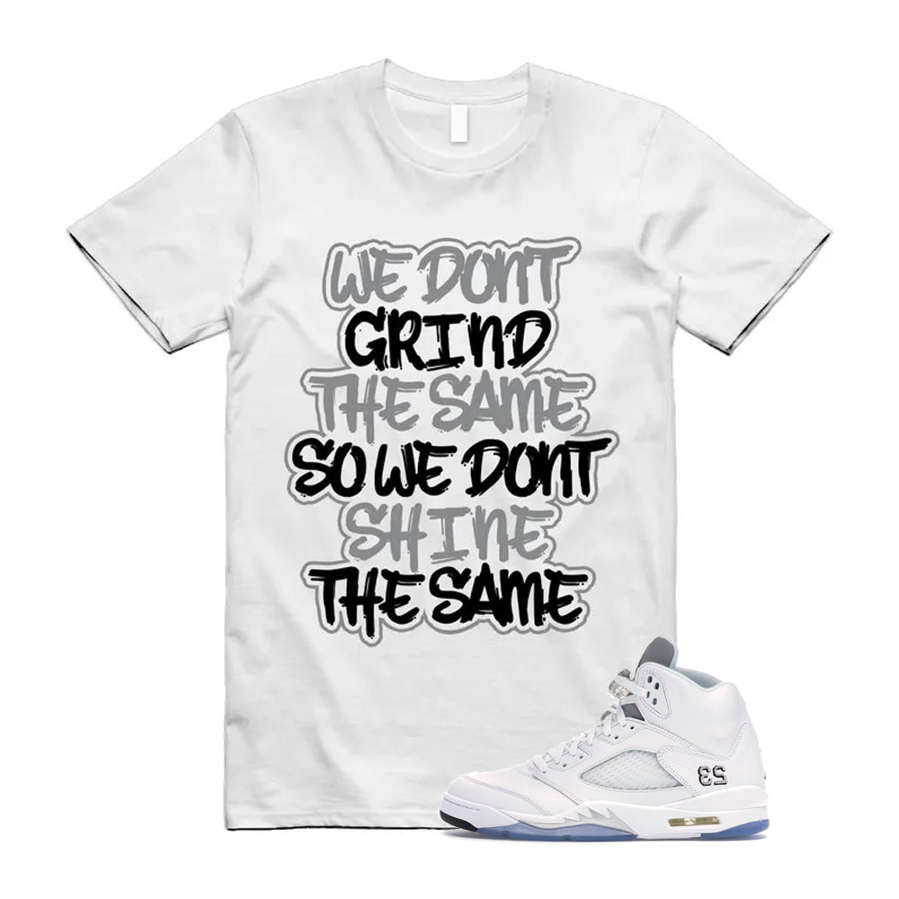 Jordan 5 Retro White Metallic Silver Black 2026 Shirt To Match Grind T-Shirt, Match Sneaker Tee