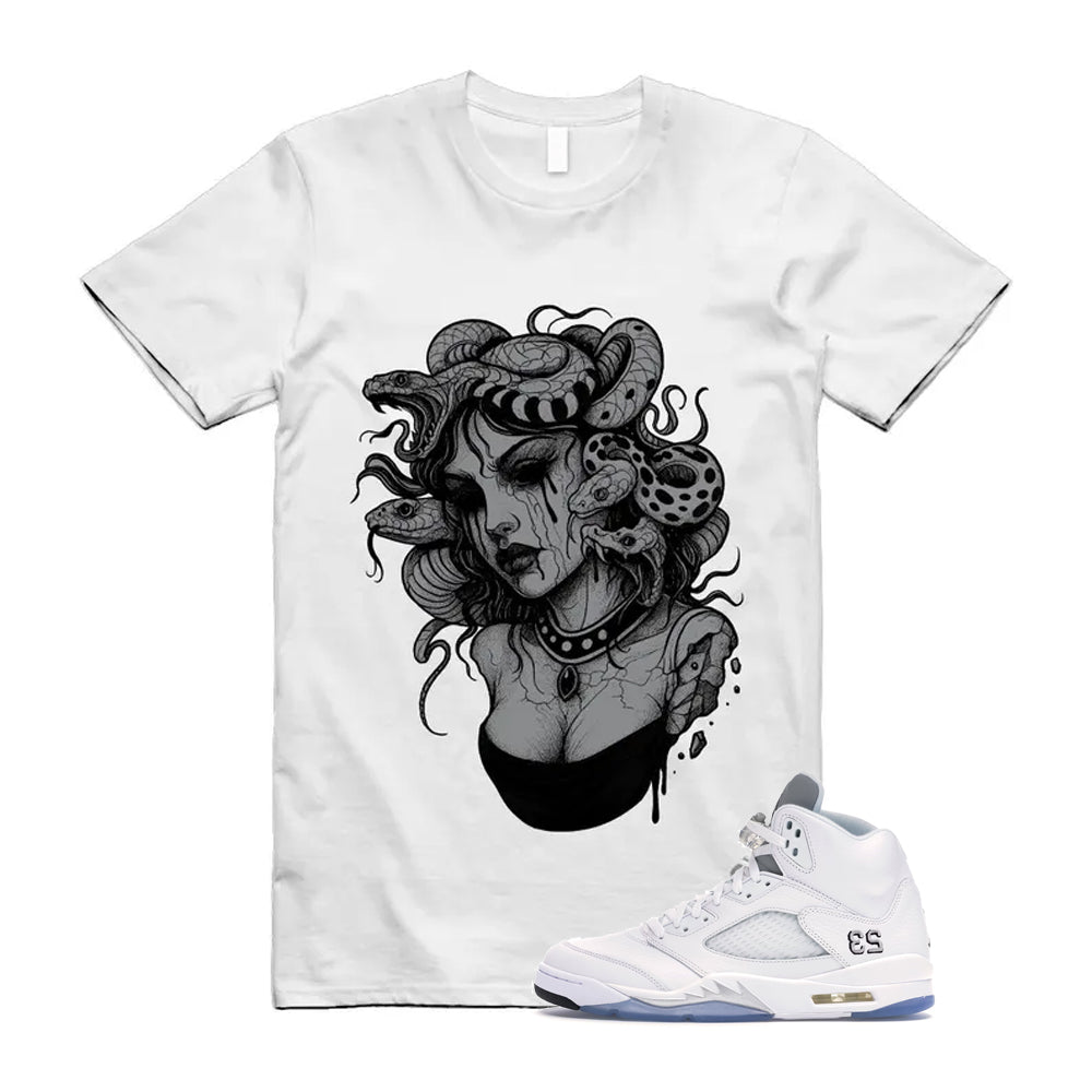 Jordan 5 Retro White Metallic Silver Black 2026 Shirt To Match Snakes T-Shirt, Match Sneaker Tee