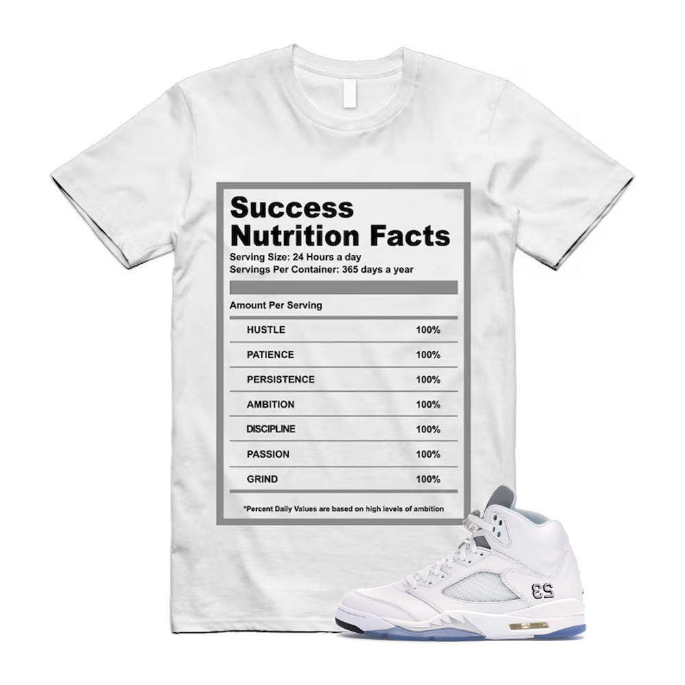 Jordan 5 Retro White Metallic Silver Black 2026 Shirt To Match Success T-Shirt, Match Sneaker Tee