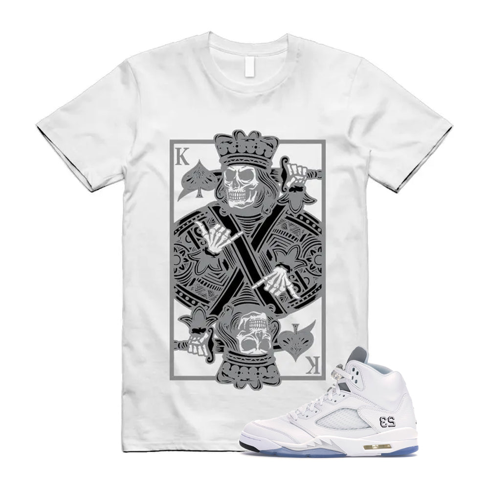 Jordan 5 Retro White Metallic Silver Black 2026 Shirt To Match King Card T-Shirt, Match Sneaker Tee