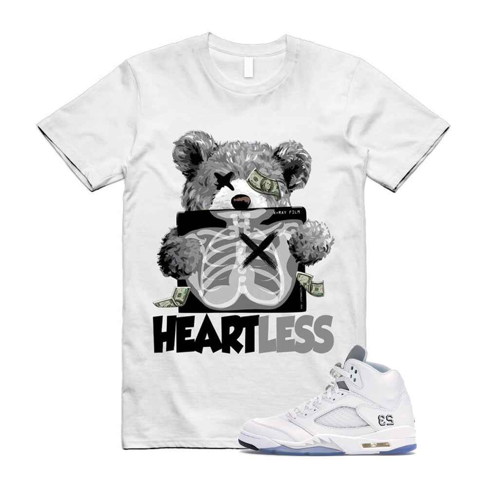 Jordan 5 Retro White Metallic Silver Black 2026 Shirt To Match Heartless T-Shirt, Match Sneaker Tee