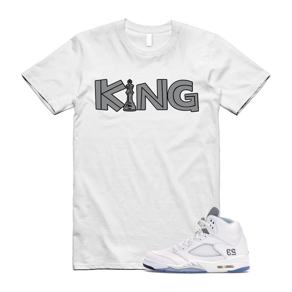 Jordan 5 Retro White Metallic Silver Black 2026 Shirt To Match King T-Shirt, Match Sneaker Tee