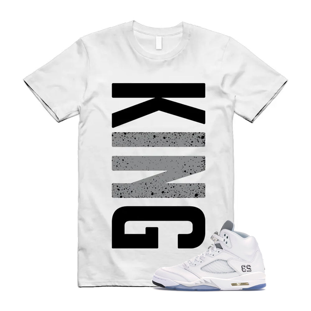 Jordan 5 Retro White Metallic Silver Black 2026 Shirt To Match King T-Shirt, Match Sneaker Tee