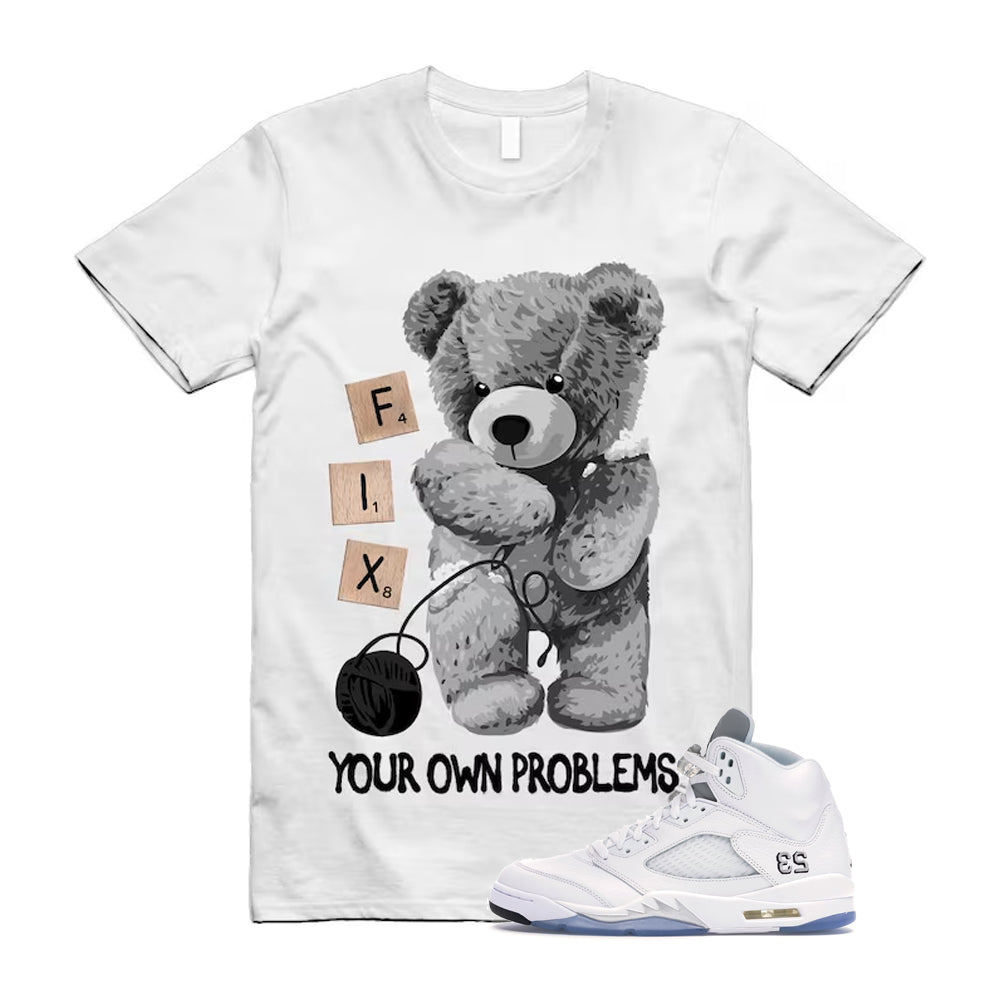 Jordan 5 Retro White Metallic Silver Black 2026 Shirt To Match Fix T-Shirt, Match Sneaker Tee