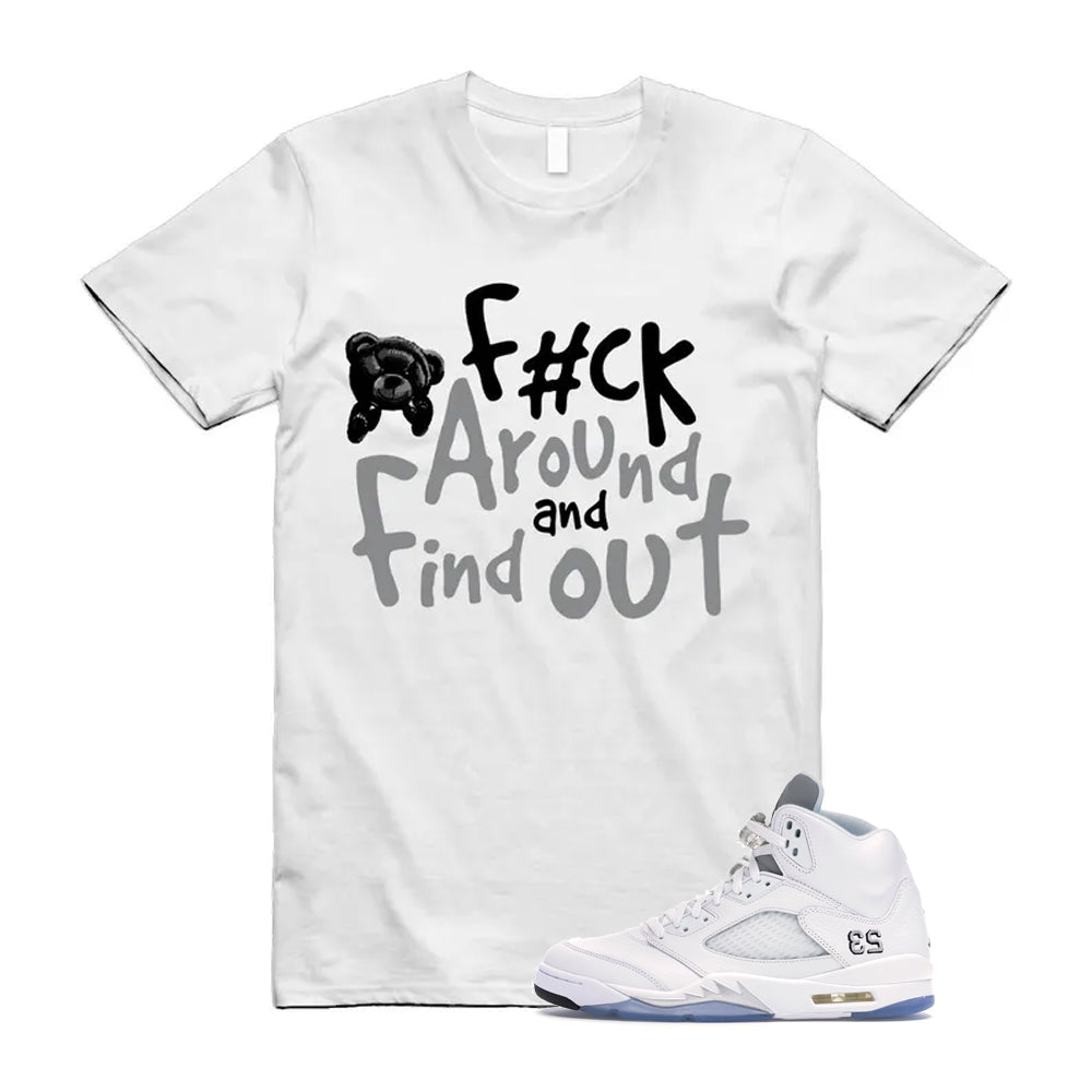 Jordan 5 Retro White Metallic Silver Black 2026 Shirt To Match Fck T-Shirt, Match Sneaker Tee