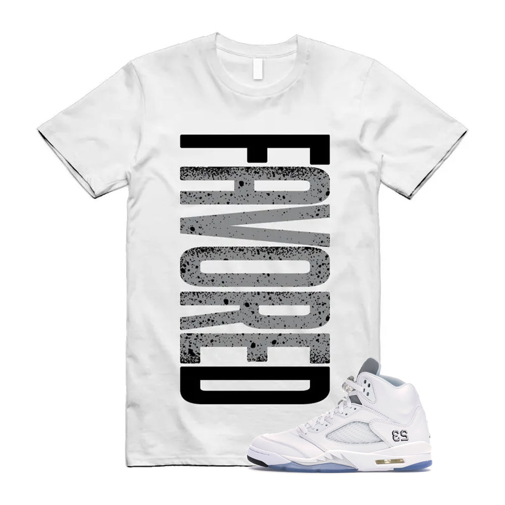 Jordan 5 Retro White Metallic Silver Black 2026 Shirt To Match Favored T-Shirt, Match Sneaker Tee