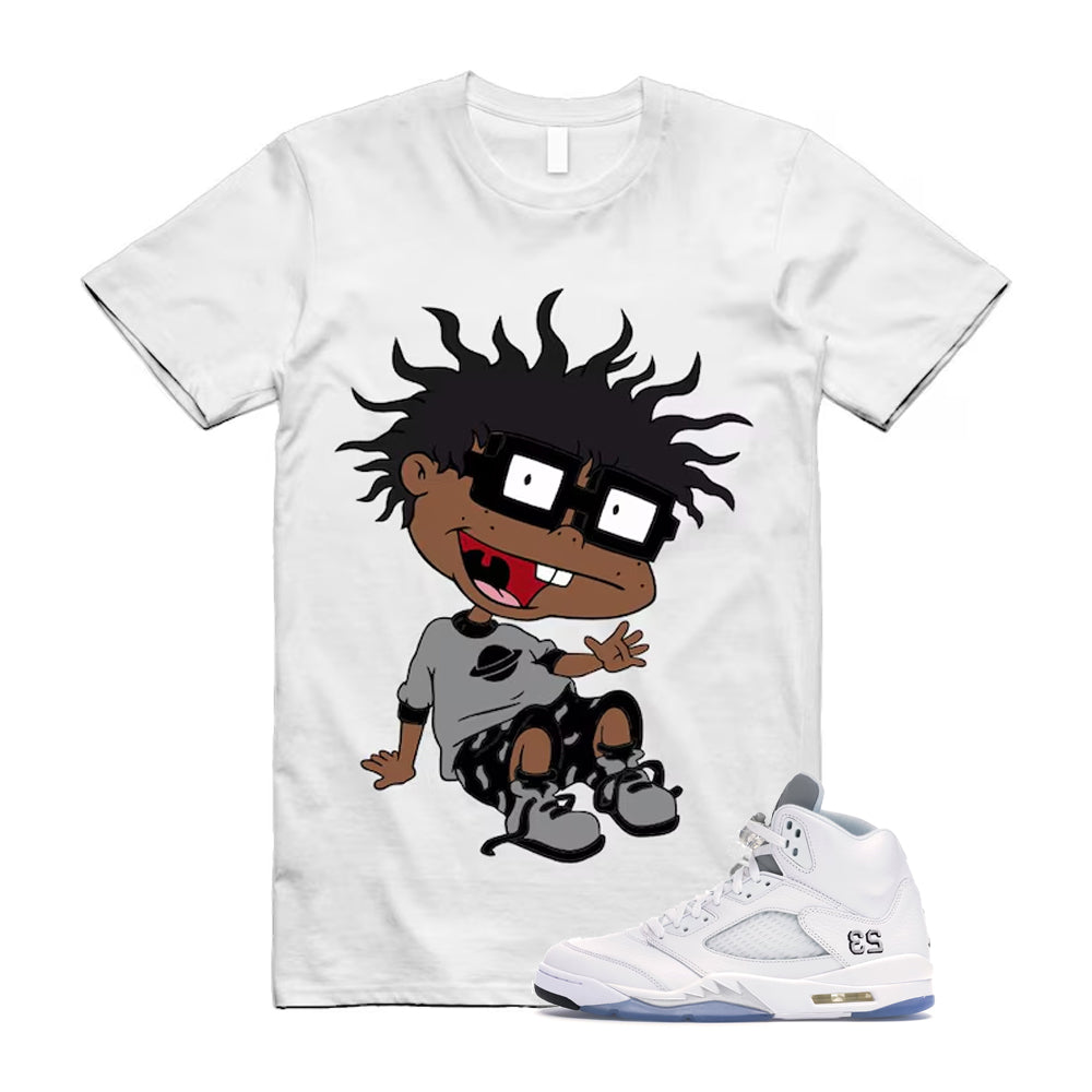 Jordan 5 Retro White Metallic Silver Black 2026 Shirt To Match Finster T-Shirt, Match Sneaker Tee