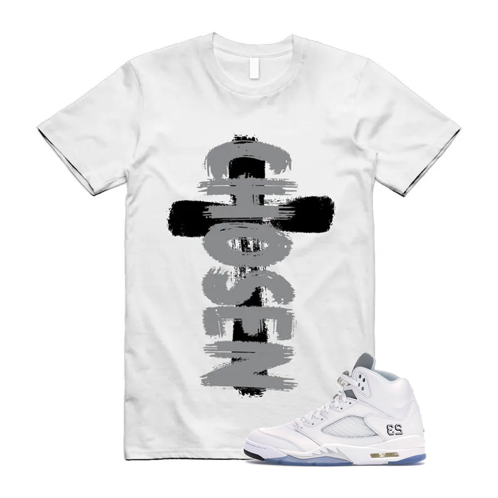 Jordan 5 Retro White Metallic Silver Black 2026 Shirt To Match Chosen T-Shirt, Match Sneaker Tee