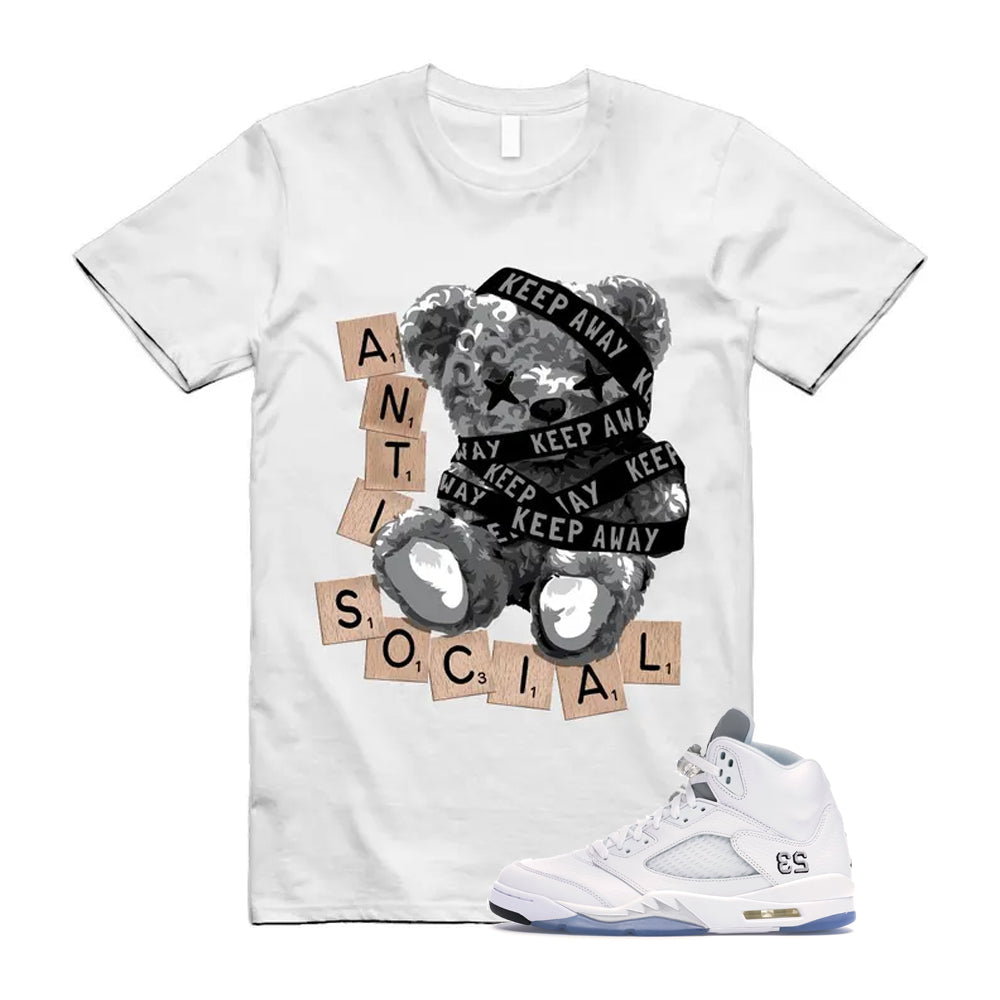 Jordan 5 Retro White Metallic Silver Black 2026 Shirt To Match Anti Social T-Shirt, Match Sneaker Tee