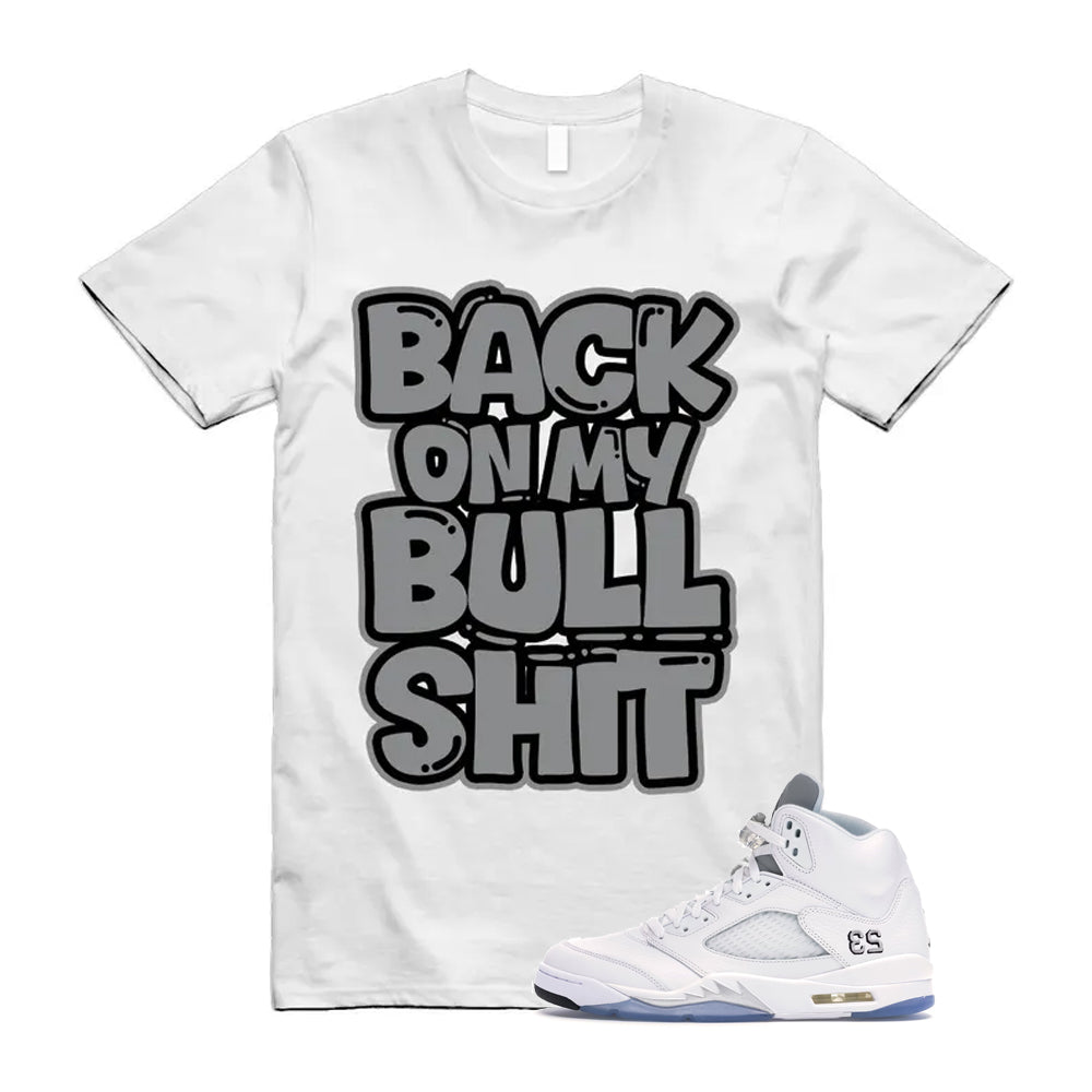 Jordan 5 Retro White Metallic Silver Black 2026 Shirt To Match Bull T-Shirt, Match Sneaker Tee