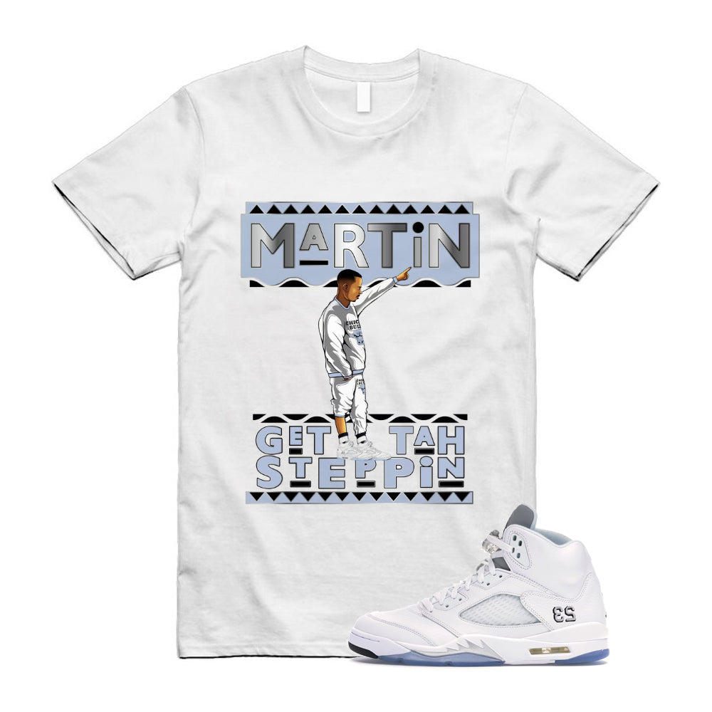 Jordan 5 Retro White Metallic Silver Black 2026 Shirt To Match Martin T-Shirt, Match Sneaker Tee