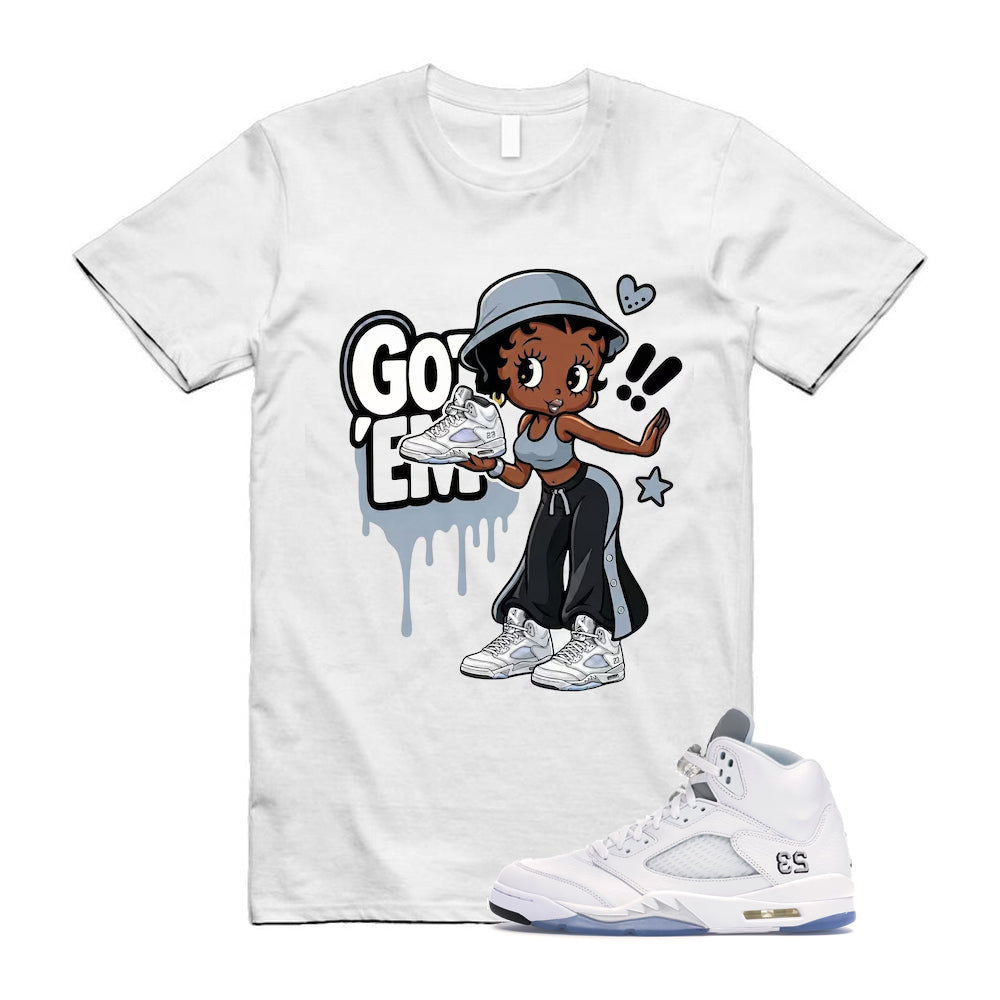 Jordan 5 Retro White Metallic Silver Black 2026 Shirt To Match Got Em T-Shirt, Match Sneaker Tee