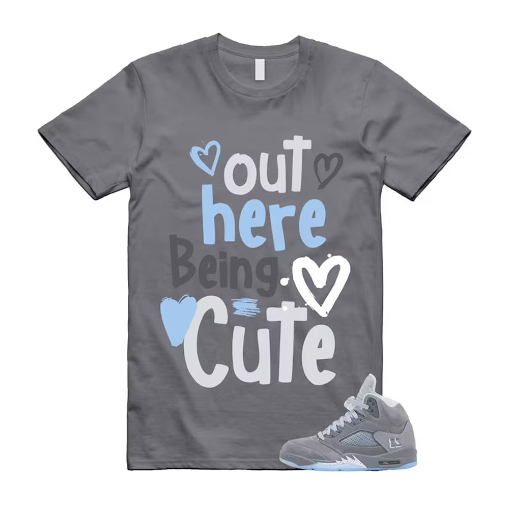 Air Jordan 5 Wolf Grey 2026 Shirt To Match Out Here Being Cute T-Shirt, Match Sneaker Tee