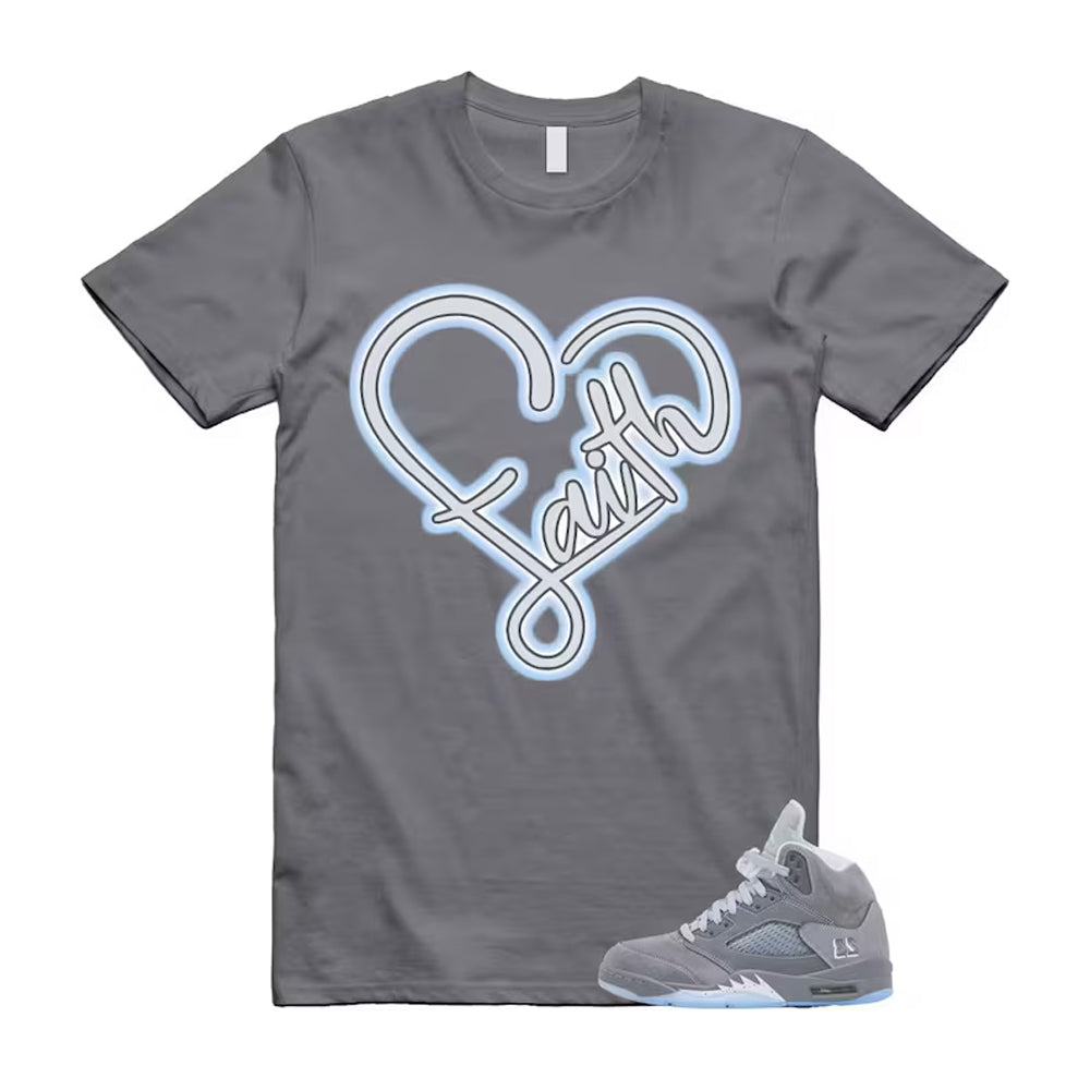 Air Jordan 5 Wolf Grey 2026 Shirt To Match Faith T-Shirt, Match Sneaker Tee