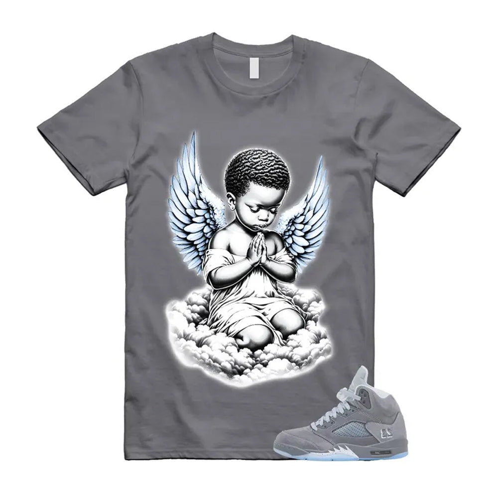 Air Jordan 5 Wolf Grey 2026 Shirt To Match Angel T-Shirt, Match Sneaker Tee