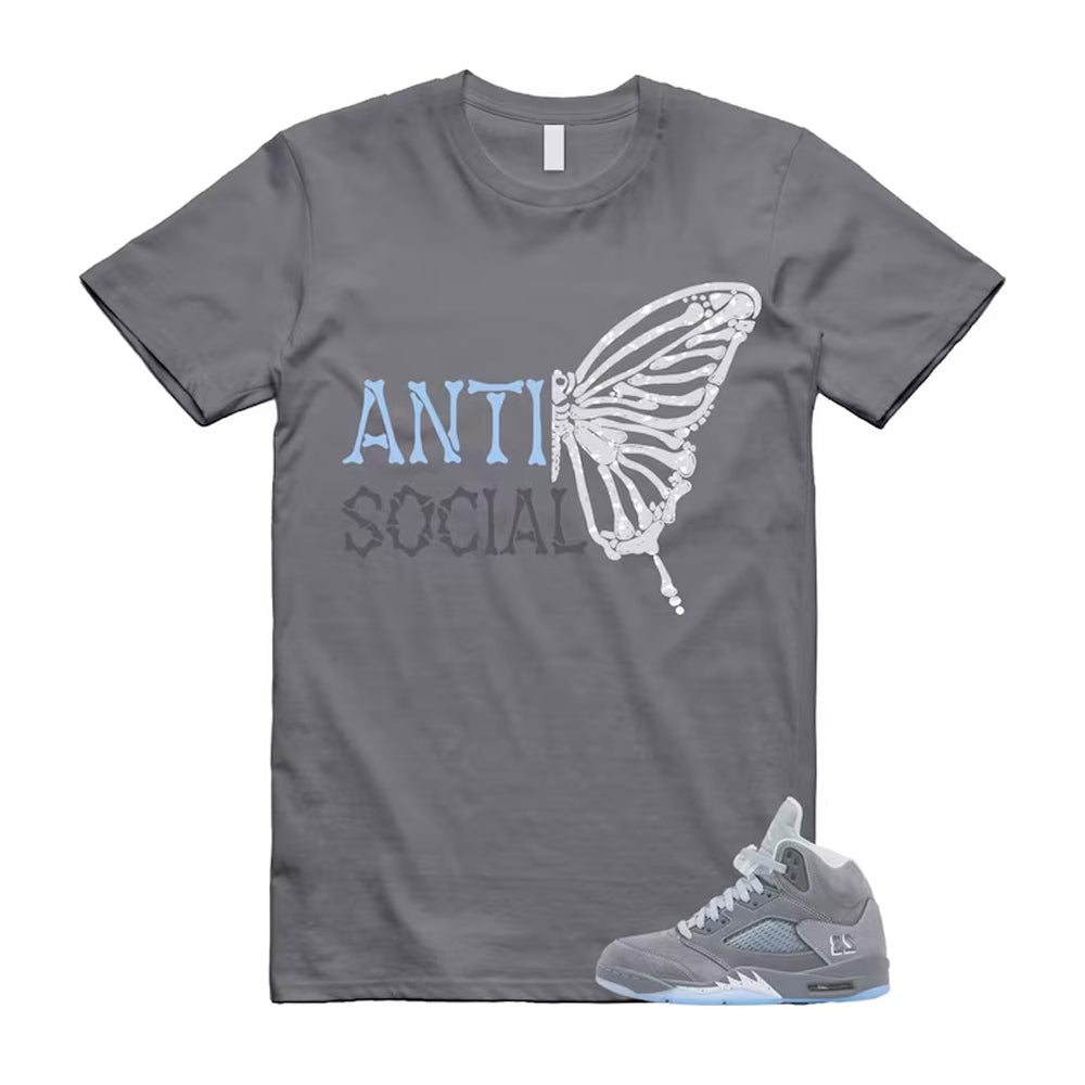 Air Jordan 5 Wolf Grey 2026 Shirt To Match Anti Social Butterfly T-Shirt, Match Sneaker Tee