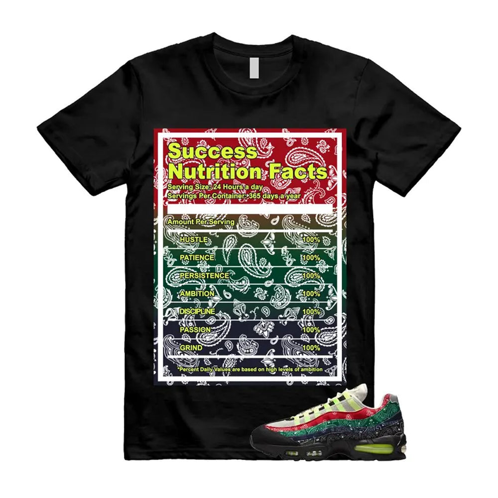 Air Max 95 Paisley Bandana Big Bubble Neon Volt Red Green Black Navy Shirt To Match Success T-Shirt, Match Sneaker Tee