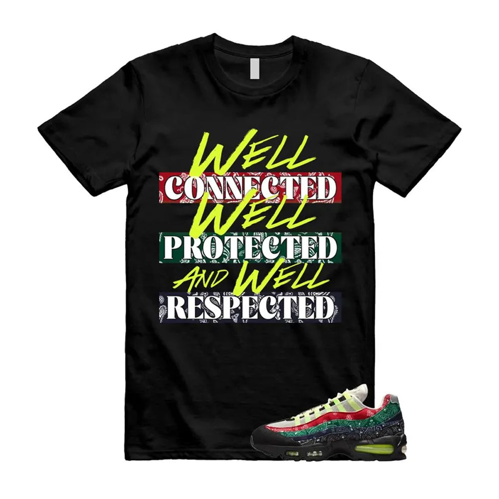 Air Max 95 Paisley Bandana Big Bubble Neon Volt Red Green Black Navy Shirt To Match Well T-Shirt, Match Sneaker Tee