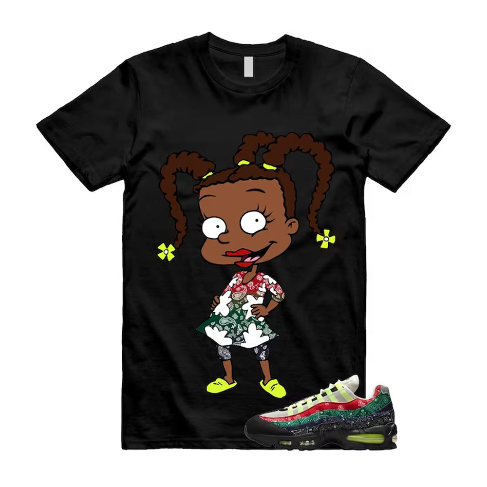 Air Max 95 Paisley Bandana Big Bubble Neon Volt Red Green Black Navy Shirt To Match Susie T-Shirt, Match Sneaker Tee
