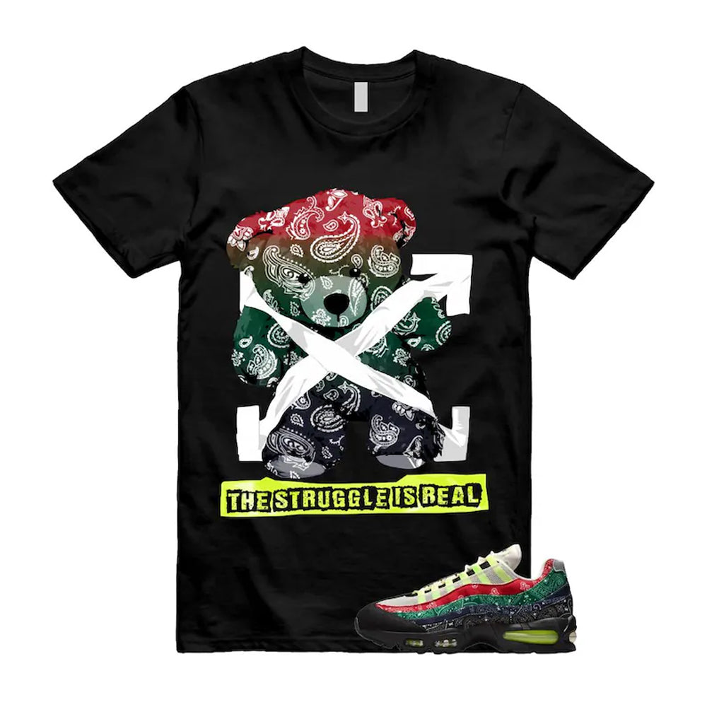 Air Max 95 Paisley Bandana Big Bubble Neon Volt Red Green Black Navy Shirt To Match Struggle T-Shirt, Match Sneaker Tee